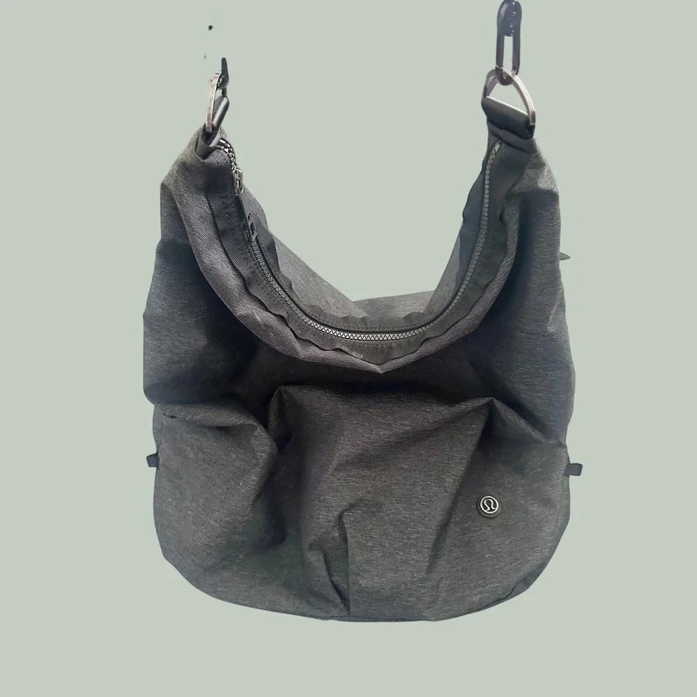 Lululemon Charcoal Grey Go Go Go Tote hobo Bag Adjustable Crossbody Gym Yoga O/S